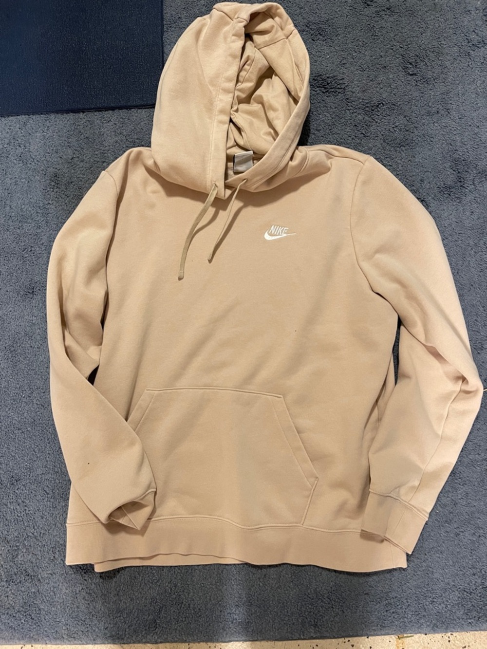 Nike Beige/Tan Pullover Hoodie with White Swoosh